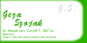 geza szojak business card